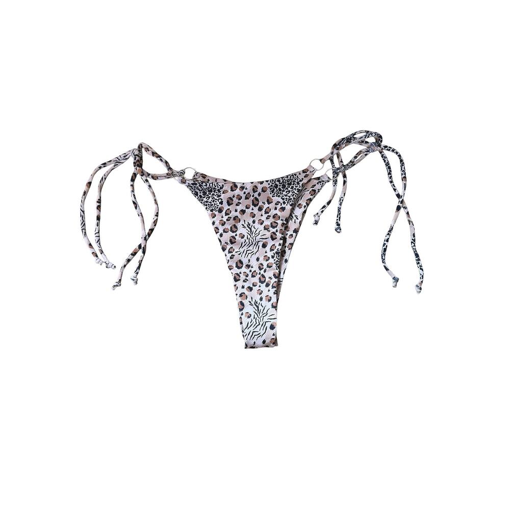 Lahana x Victoria Leopard Print Cheeky Tie Side Bikini Bottom Size S